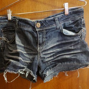 Size 17 dark wash jean shorts